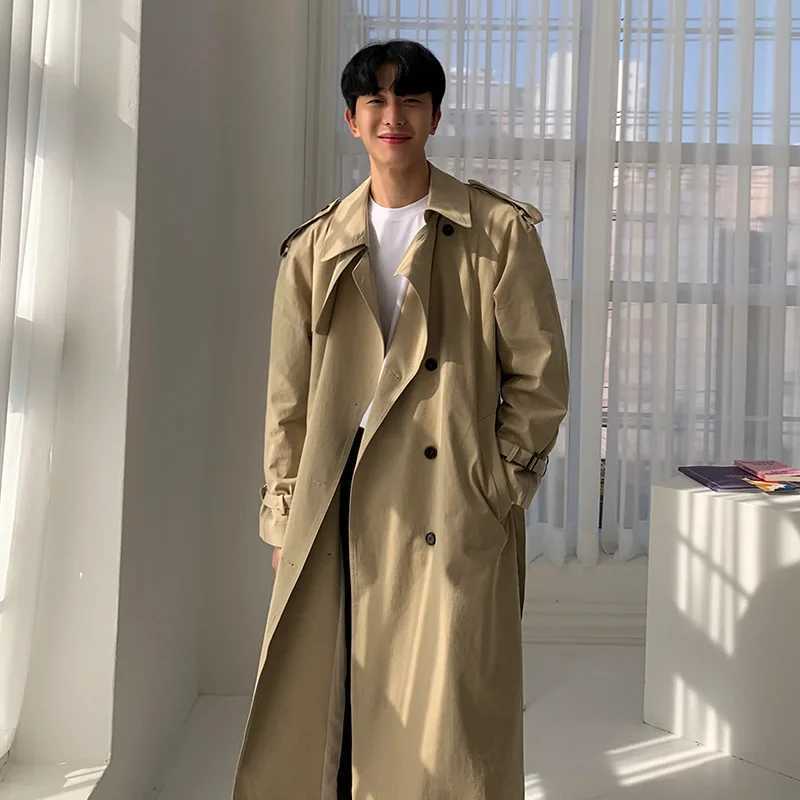 New Arrival Mens solid collar double chest loose casual coat mens short coat R241004