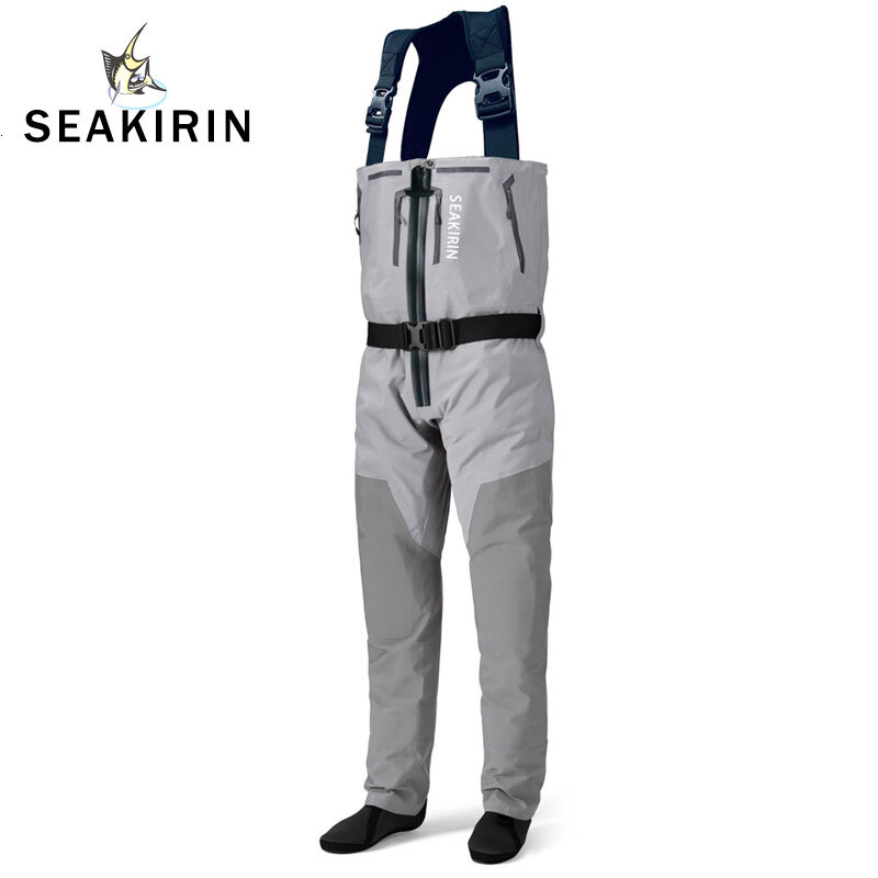 Breathable Zip-Front Chest Fishing Waterproof Zippered Stockingfoot Waders Welded Seams Upstream Wading Gear For Hunting