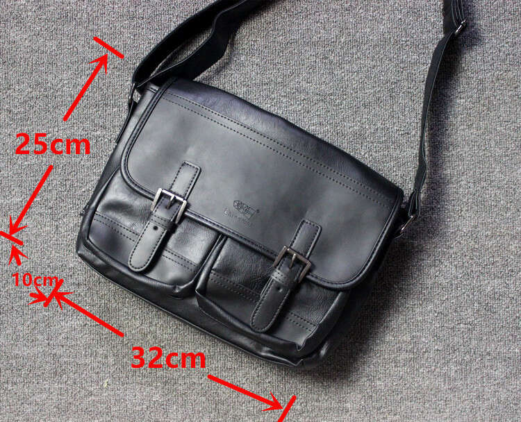 Retro Student Schoolbag Shoulder Business Casual Messenger Crossbody Bag Men's Leather Ipad Bags