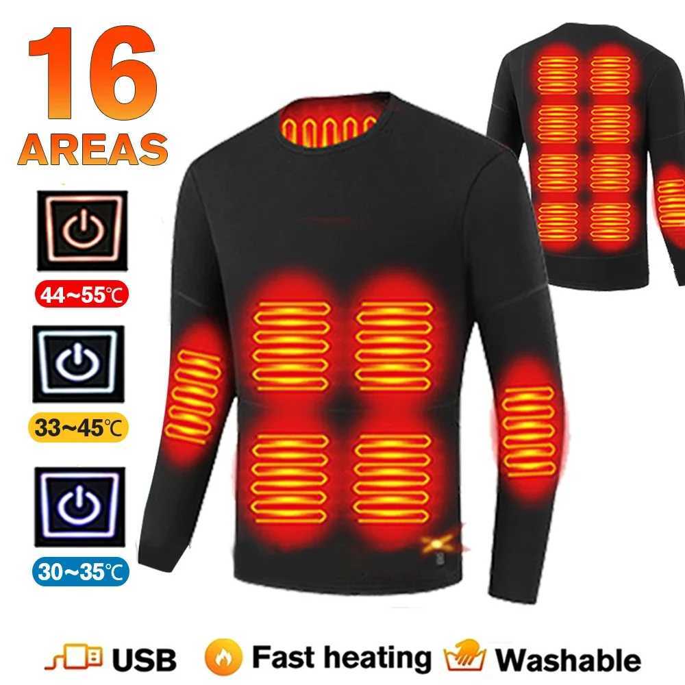 28 Areas Heated Underwear Winter Thermal Underwear Women Men Heating Jacket Winter Sports Accessories Electric Heated EquipmentX2401004