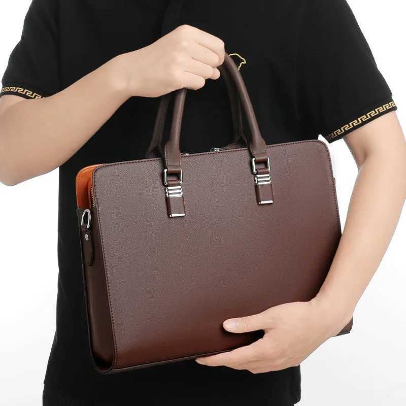 Leather Bag for Men Luxury Suitcase Side Bags Business Tote Bag Executive Briefcase Man Laptop Mens Handbag BrandXJ241004