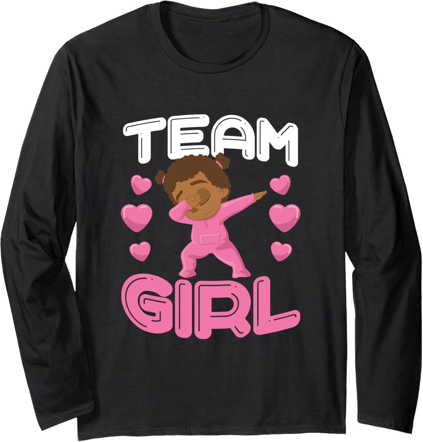 Long Sleeve Shirts for Men sweatshirt Cute Team Girl Gender Reveal Dabbing Black Baby It's A Girl Long Sleeve Tee Streetwear Casual tops clothes