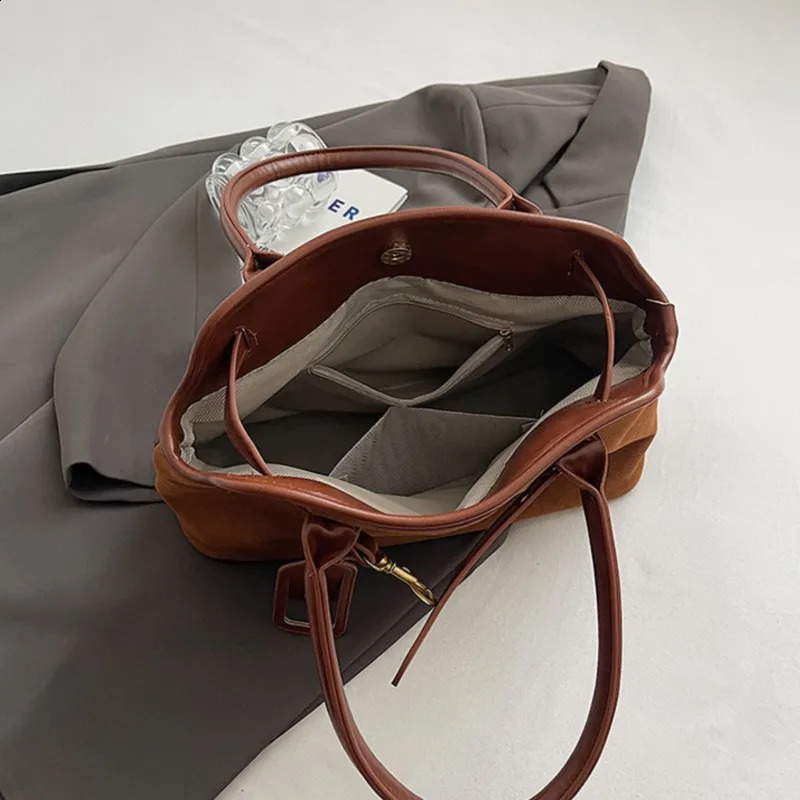 Retro Matte PU Leather Shoulder Bag Women Korean Large Capacity Crossbody Bags Tote Bag Fashion Handbags 240930