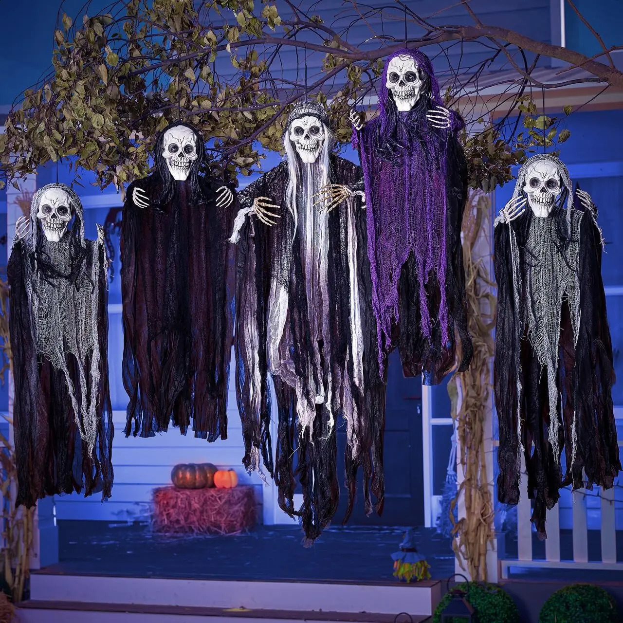 3 packages of hanging Halloween skeleton ghost decorations the outdoor decoration for harsh harvesters 240927