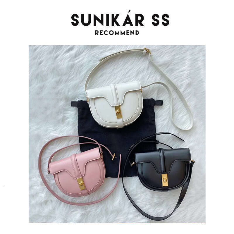 New Fashion Semicircle New Cow Leather Small Women Famous Brand Saddle Designer Lock Shoulder Crossbody Mini Bag Classic bags