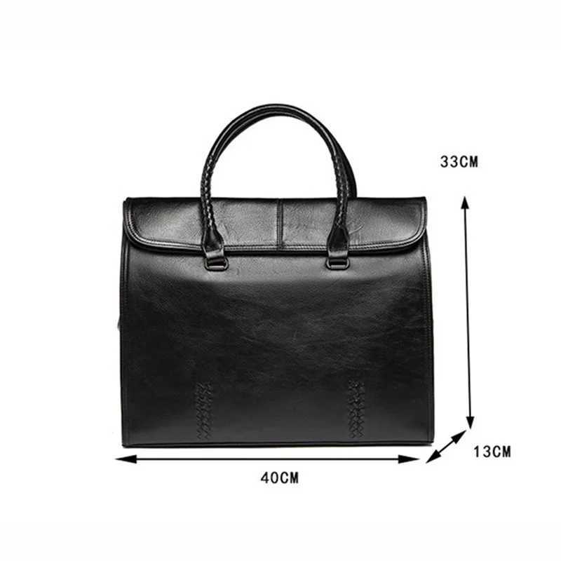 Men Genuine Leather High-End Business Briefcase Niche Design Laptop bag Large Capacity First Layer Cowhide Bag Woven Handbag MenXJ241004