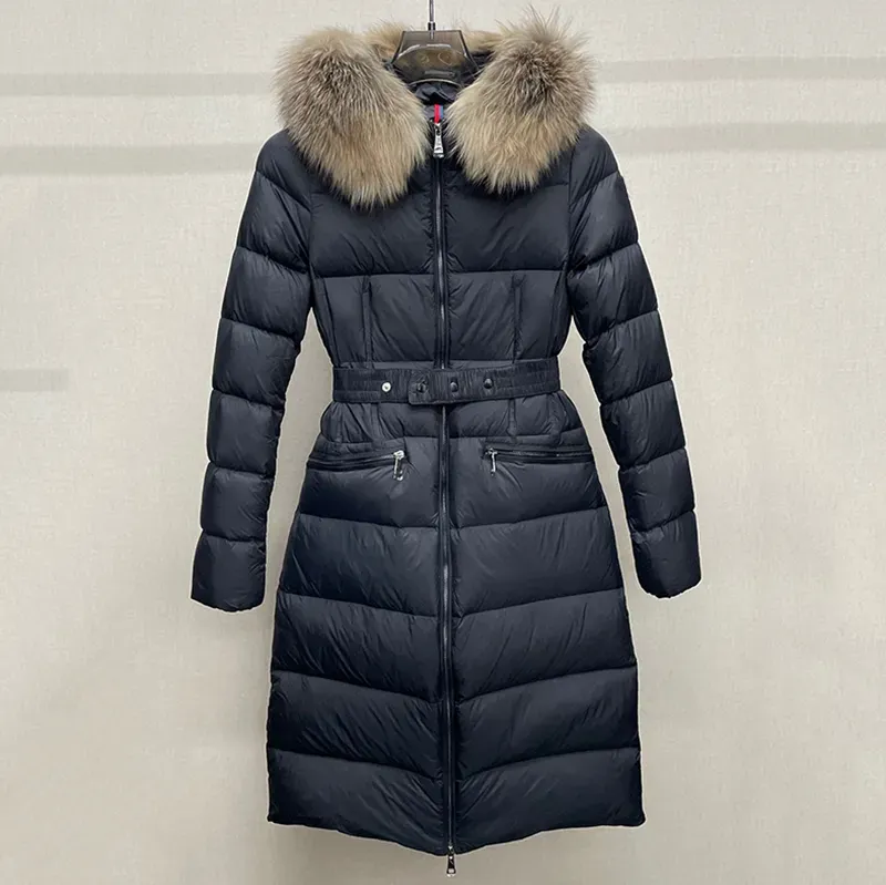 Designer Womens Long Down Puffer Jackets Coat With Fur Collar Women Embroidered Letter Badge Fulmarus Winter Jacket Outerwear Clothing 123