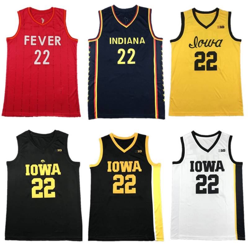 22 Caitlin Clark Indiana Fever Jerseys Indiana Caitlin Clark Women College Basketball Iowa Hawkeyes Jersey Final Four Home Away Shirt