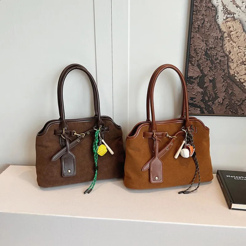 Retro Matte PU Leather Shoulder Bag Women Korean Large Capacity Crossbody Bags Tote Bag Fashion Handbags 240930