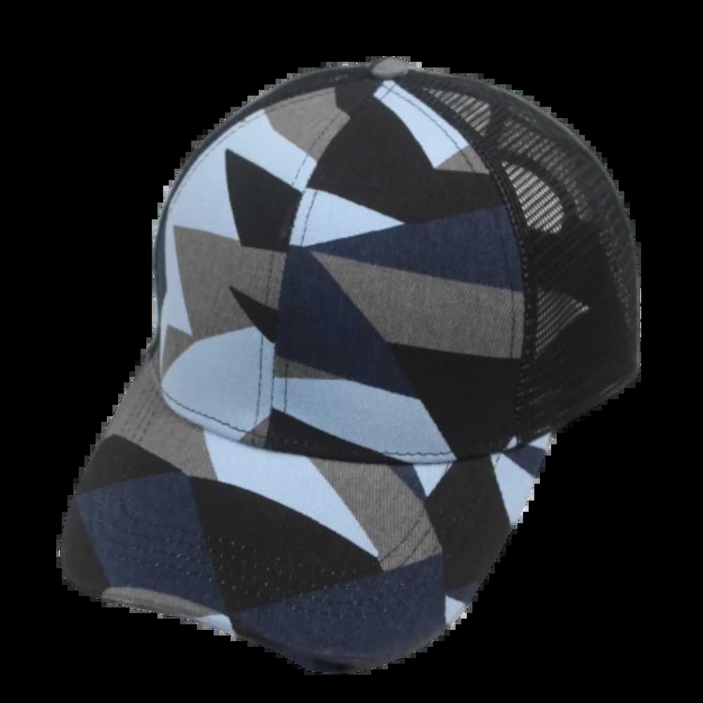 Mens Printed Geometric Baseball Cap Mesh Trucker Hat for Women Summer Cool Green Orange BlueX240930