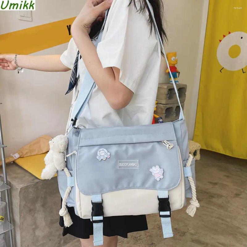 2025 NEW Bag Haruku Nylon Crossbody Large Capacity Student Tutorial Hit Color Ladies Messenger Pouch Zipper Pocket For Work Sports zhanyishengli