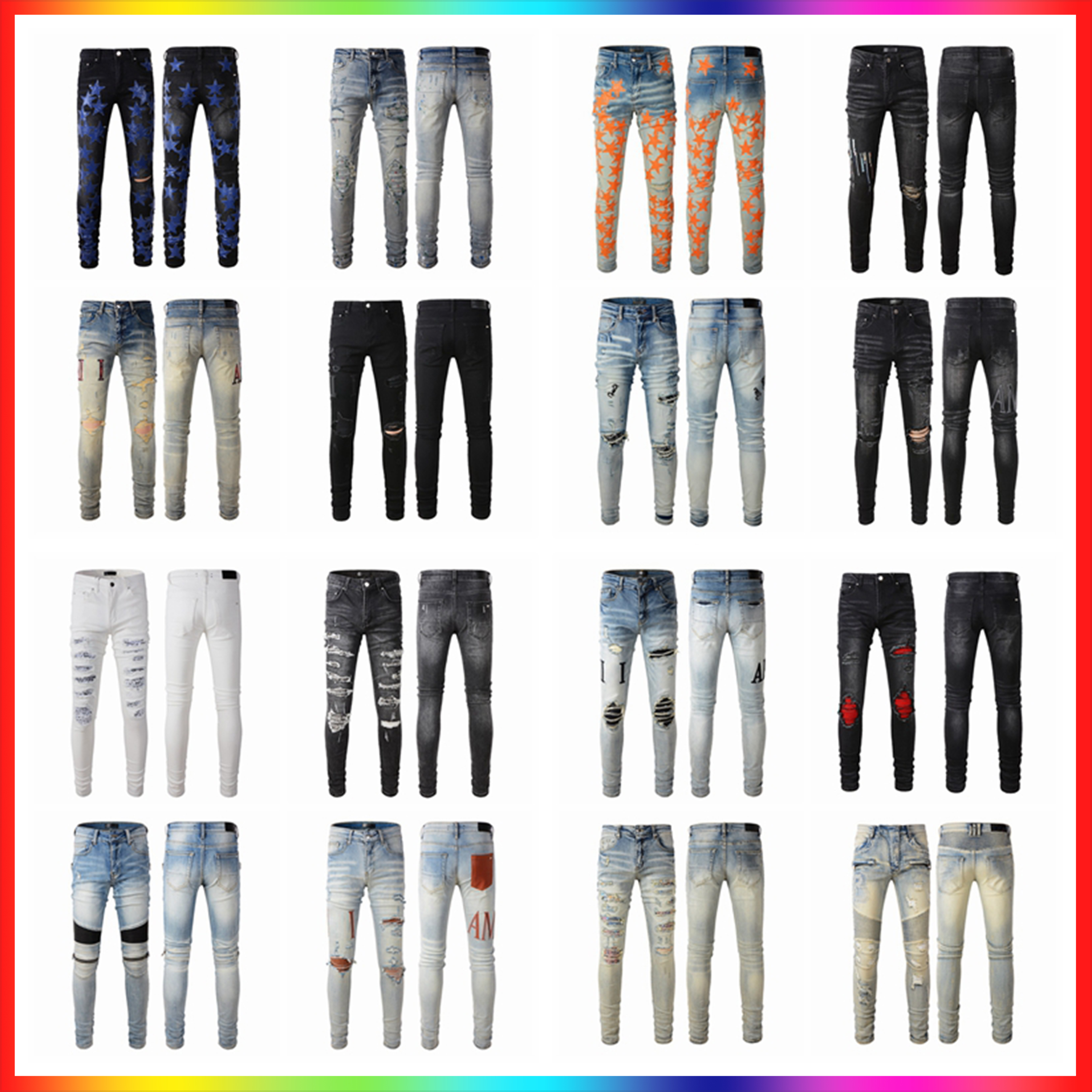 5A mens designer jeans Trousers 2024 jean hombre pants trousers biker embroidery ripped for trend amriri jeans cargo Joggers amirijeans trend fashion Sweatpants