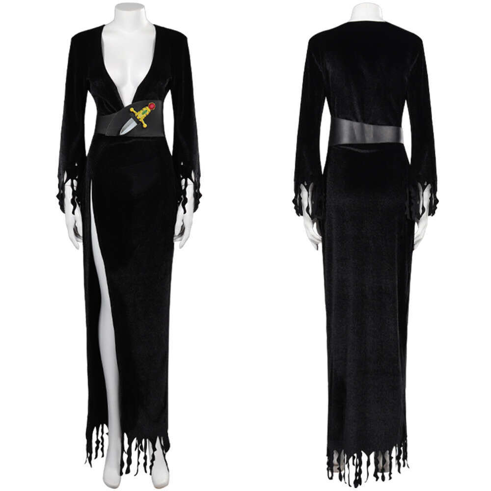 Mistress Dark Eirar Cosplay Black Dress Belt Costume Outfits Adult Women Girls Halloween Carnival Party Disguise Suit