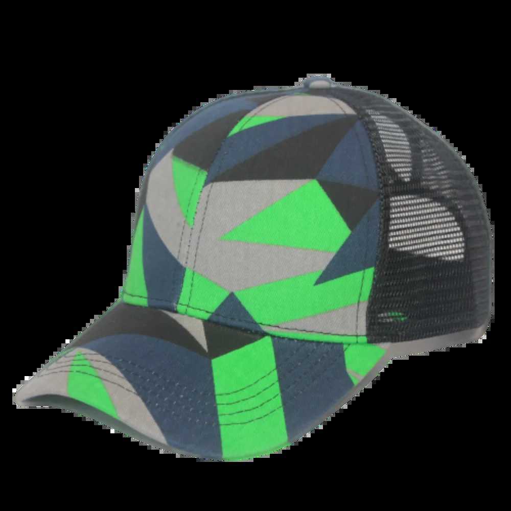 Mens Printed Geometric Baseball Cap Mesh Trucker Hat for Women Summer Cool Green Orange BlueX240930