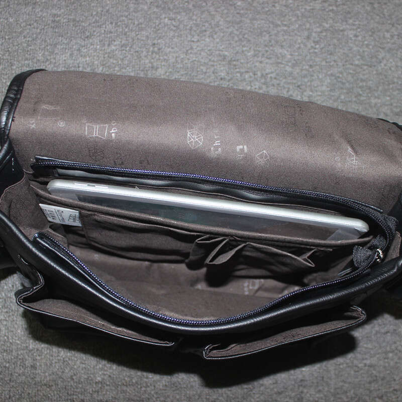 Retro Student Schoolbag Shoulder Business Casual Messenger Crossbody Bag Men's Leather Ipad Bags