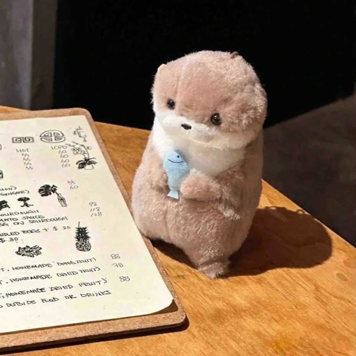 1 cute plush otter fish stuffed toy pendant doll giftW240903