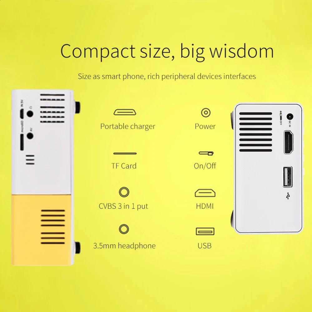 Salange Mini Projector YG300 Pro LED Supported 1080P Full HD Portable Beamer Audio USB Video Projetor 240929