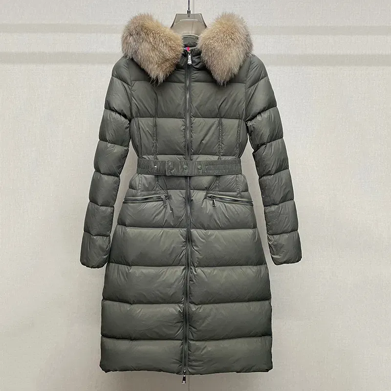 Designer Womens Long Down Puffer Jackets Coat With Fur Collar Women Embroidered Letter Badge Fulmarus Winter Jacket Outerwear Clothing 123