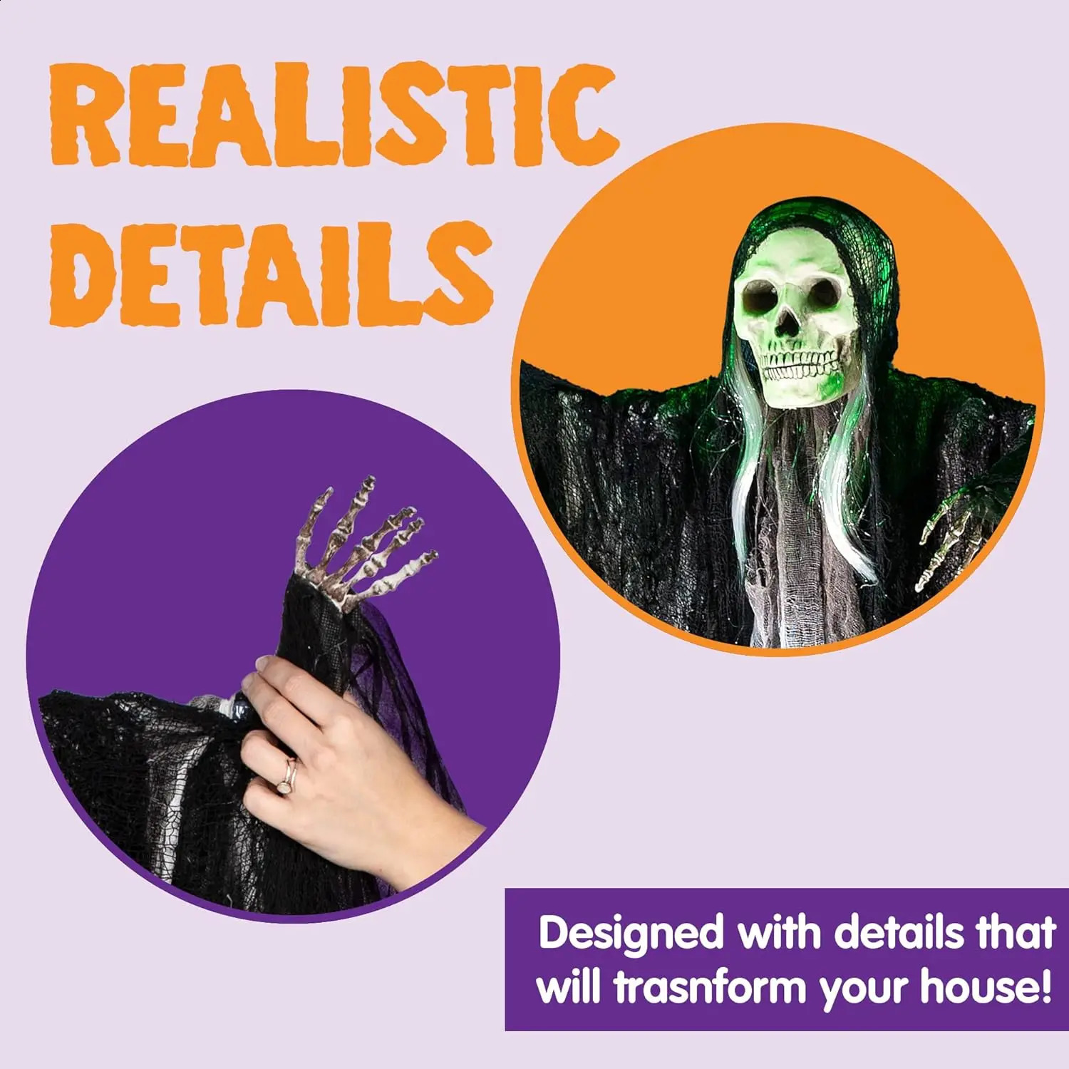 3 packages of hanging Halloween skeleton ghost decorations the outdoor decoration for harsh harvesters 240927