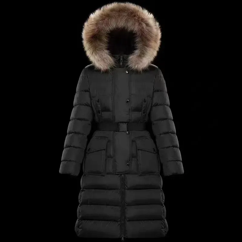 Designer Womens Long Down Puffer Jackets Coat With Fur Collar Women Embroidered Letter Badge Fulmarus Winter Jacket Outerwear Clothing 123