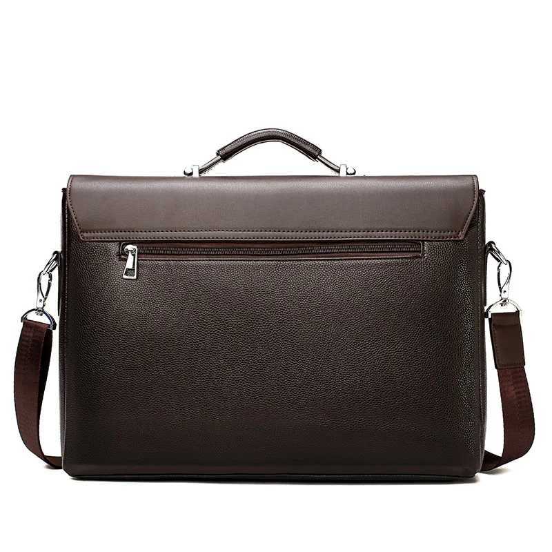 Genuine Leather Laptop Briefcase Men - Stylish Business Messenger Bag for Office, Lawyer, and Travel