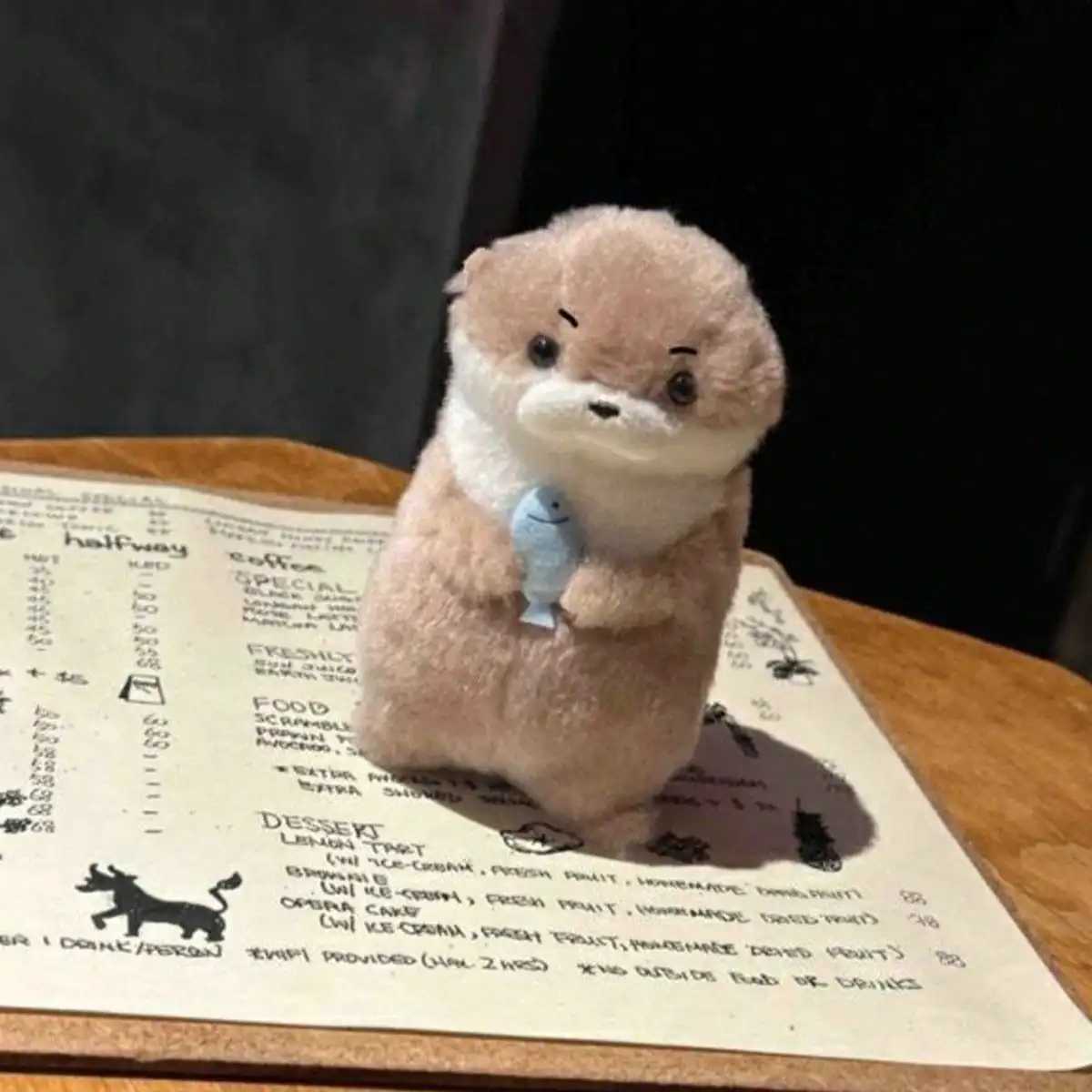 1 cute plush otter fish stuffed toy pendant doll giftW240903
