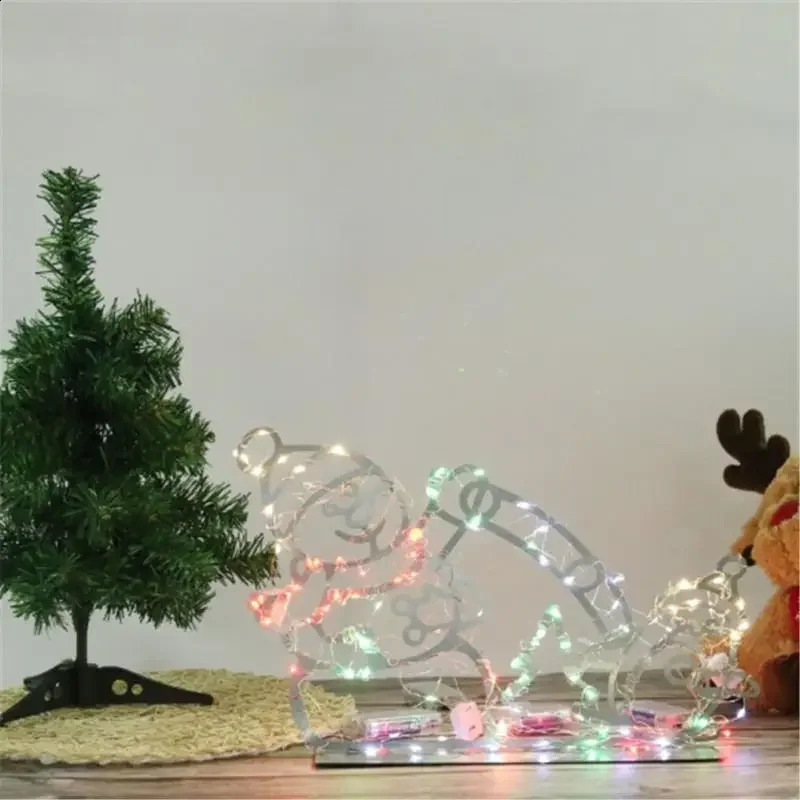 Interesting animated snowball battle activity light string frame decoration holiday party Christmas outdoor garden snow glowing logo 240927