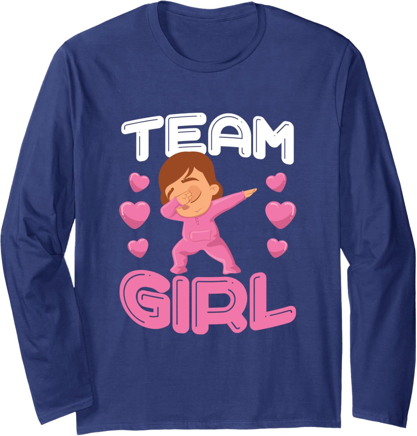 Long Sleeve Shirts for Men sweatshirt Cute Team Girl Gender Reveal Dabbing White Baby It's A Girl Long Sleeve Tee Streetwear Casual tops clothes