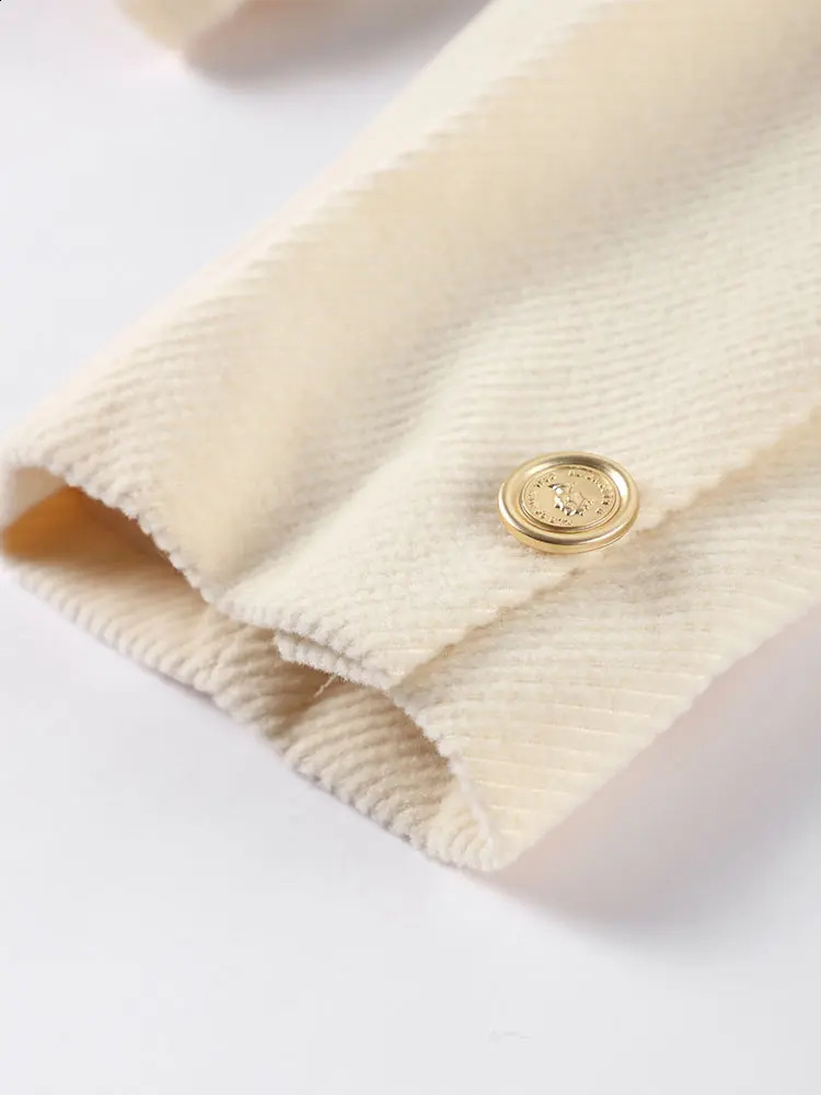 Womens coarse woolen jacket single chest elegant loose jacket long sleeved jacket womens thick casual office womens jacket fashionable top 240930