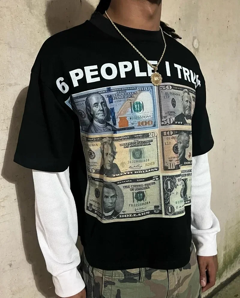 2024 American Trend Graphic Splicing Long Sleeve T-shirt Men Y2K Harajuku Hip Hop Goth Couple Casual Shirt Street Wear 240923