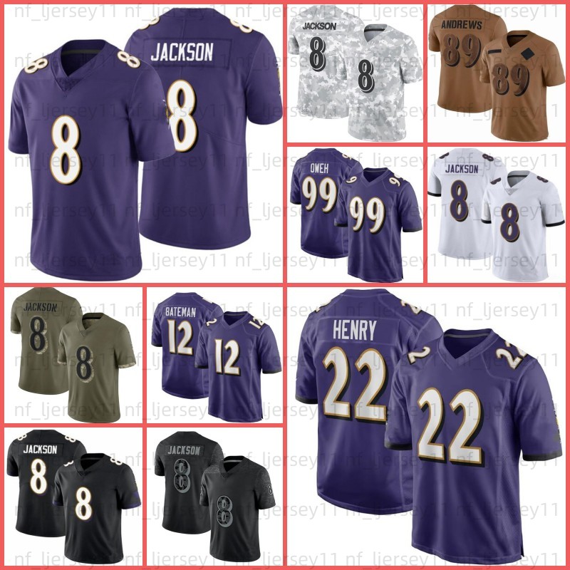 DeAndre Hopkins Lamar Jackson Derrick Henry Football Jersey Zay Flowers Justin Tucker Mark Andrews Nate Wiggins Roquan Smith Kyle Hamilton Ray Lewis Isaiah Likely
