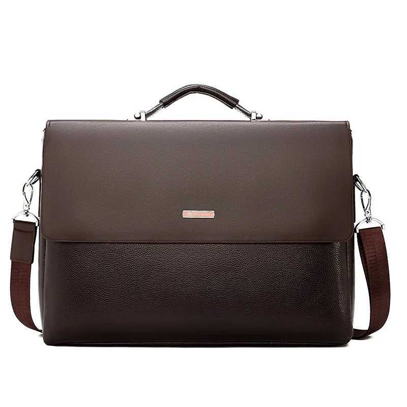 Genuine Leather Laptop Briefcase Men - Stylish Business Messenger Bag for Office, Lawyer, and Travel