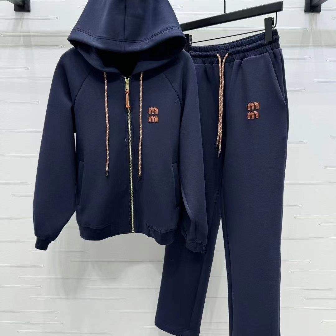 Womens tracksuit designer women suit fashion letter embroidery set cardigan hoodie casual trousers two-piece woman sportswear