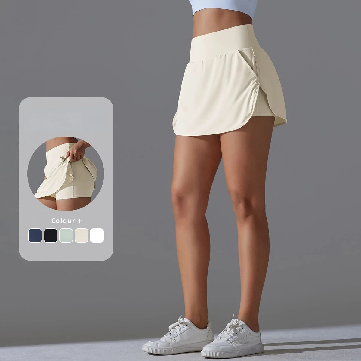 Women Sports Shorts with Pocket yoga fitness Shorts Gym Workout Running Shorts Summer Quick Dry Loose breathable short pants 240923