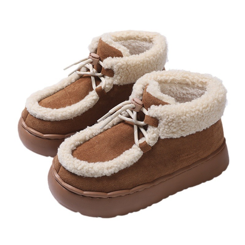 Women's 2024 new winter suede thick short boots. Warm flat bottom non slip cotton shoes 241115