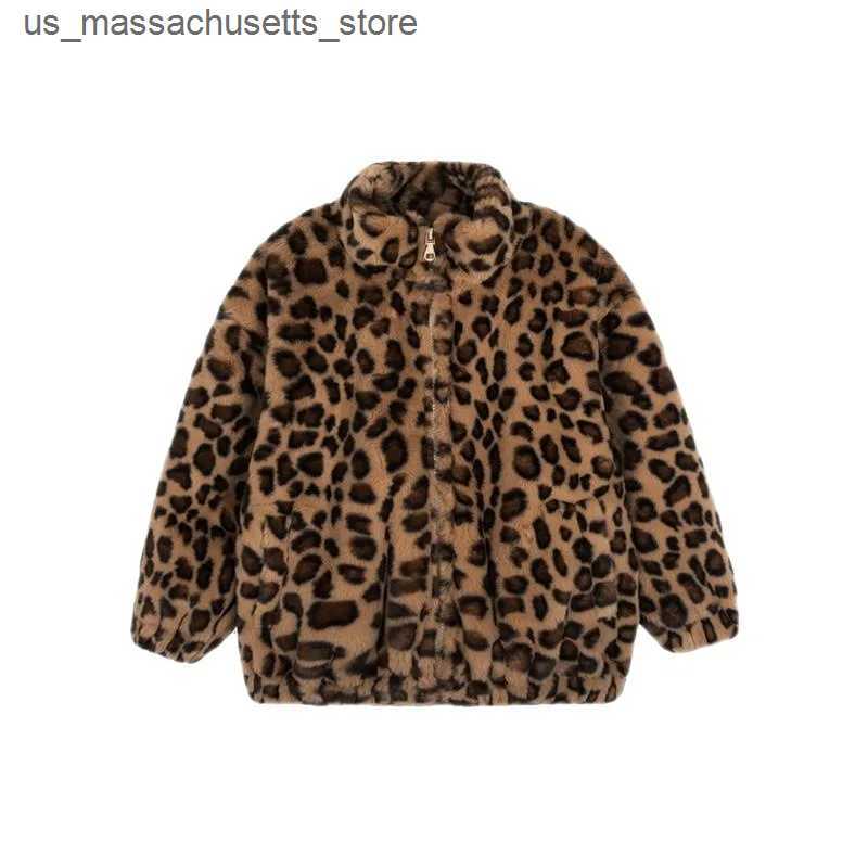 Jackets Girl Leopard Print Jacket Fleece Velvet Thicken Coat for Children Autumn Winter Cotton Padding Outwear 1 To 8 Years Kids Clothes L240910