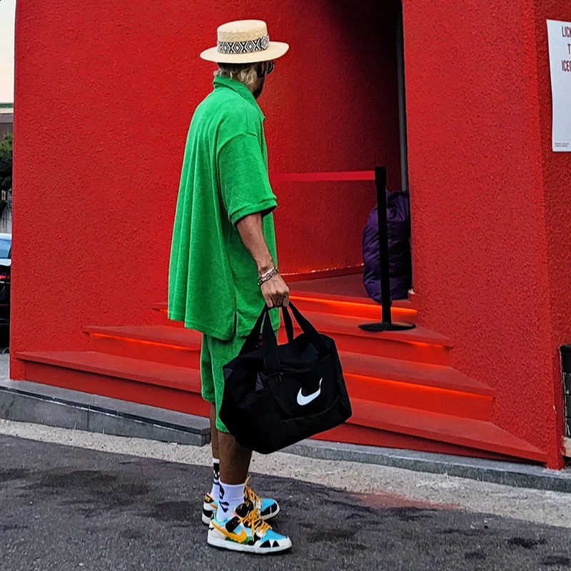 Summer short sleeved polo shirt short sleeved looped fabric casual suit T-shirt sports top solid color T-shirtpants 240930