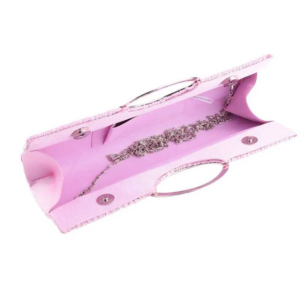 Fashion Women Handheld Bag Rhinestone Satin Pleated Evening Bag Party Shoulder Bag Clutch Purse Handbag Z250618