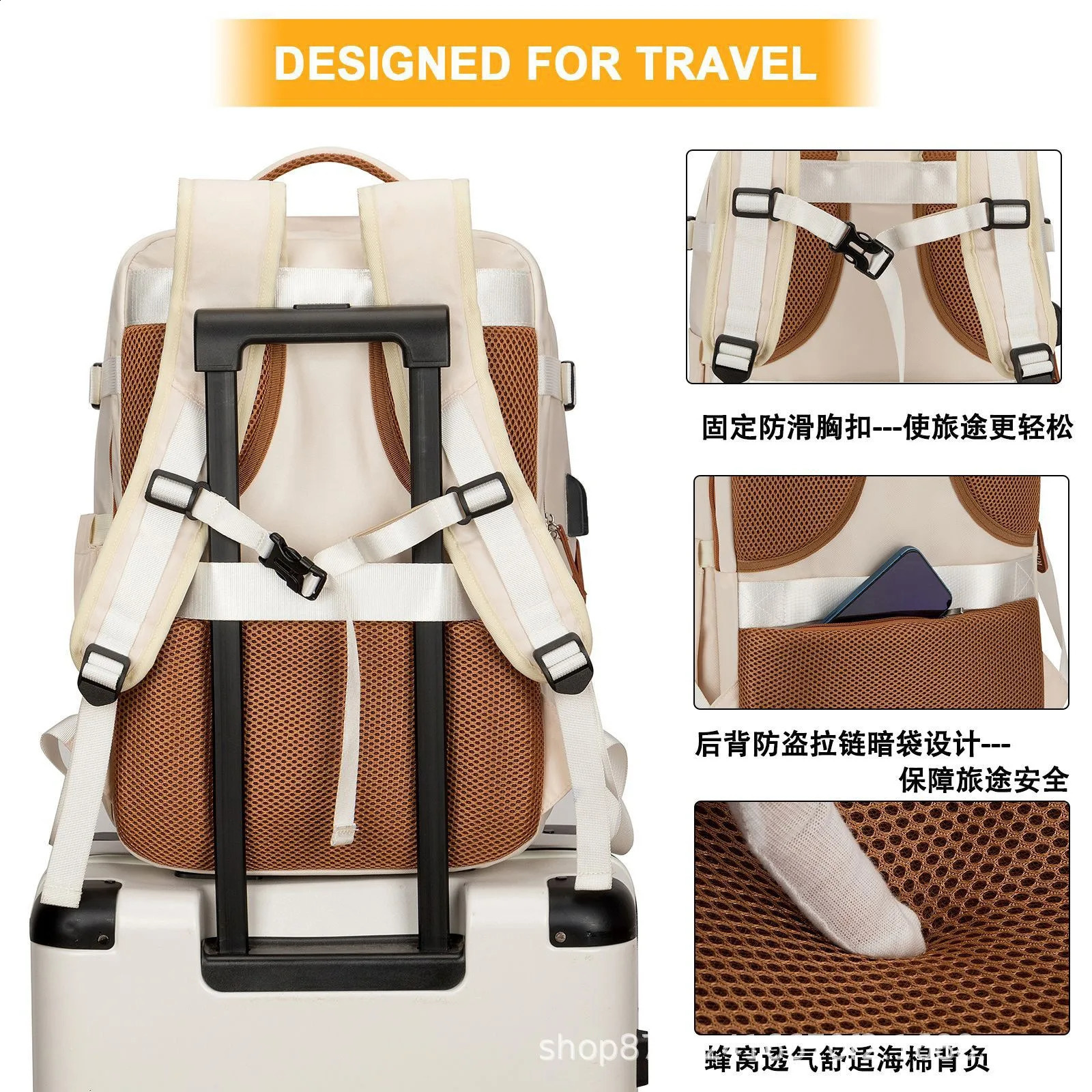 Travel Backpack 40x20x30 Cabin Plane Waterproof Expandable Weekender Laptop With USB Port Ryanair Carry-On Women Men Backpack 241226