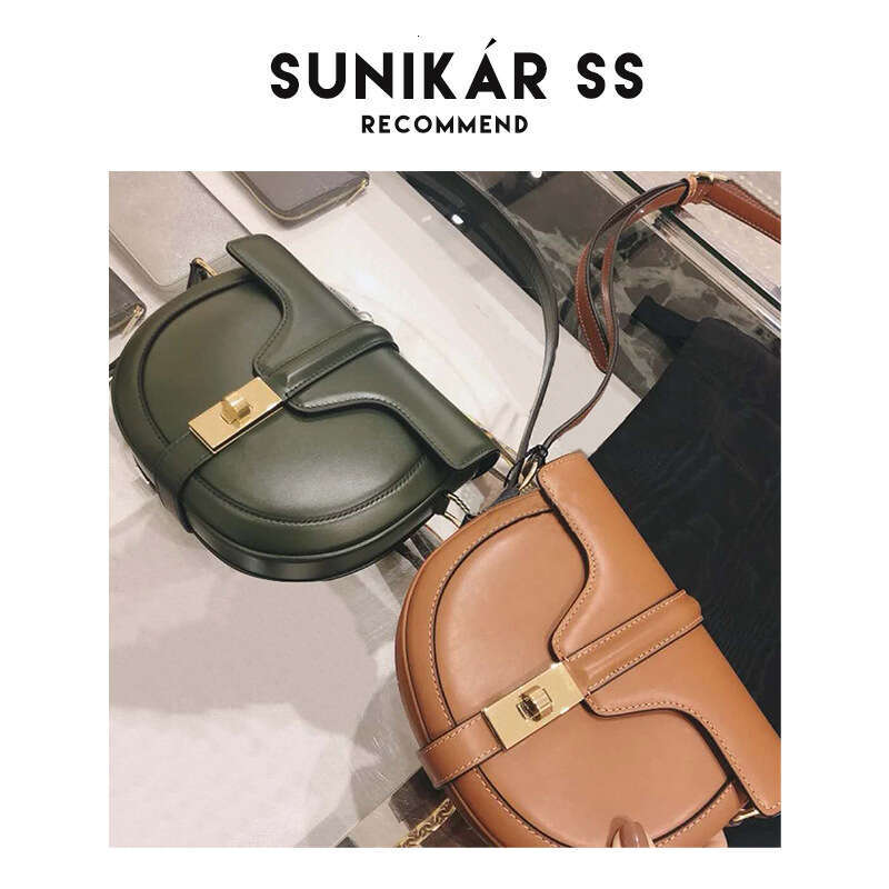 New Fashion Semicircle New Cow Leather Small Women Famous Brand Saddle Designer Lock Shoulder Crossbody Mini Bag Classic bags
