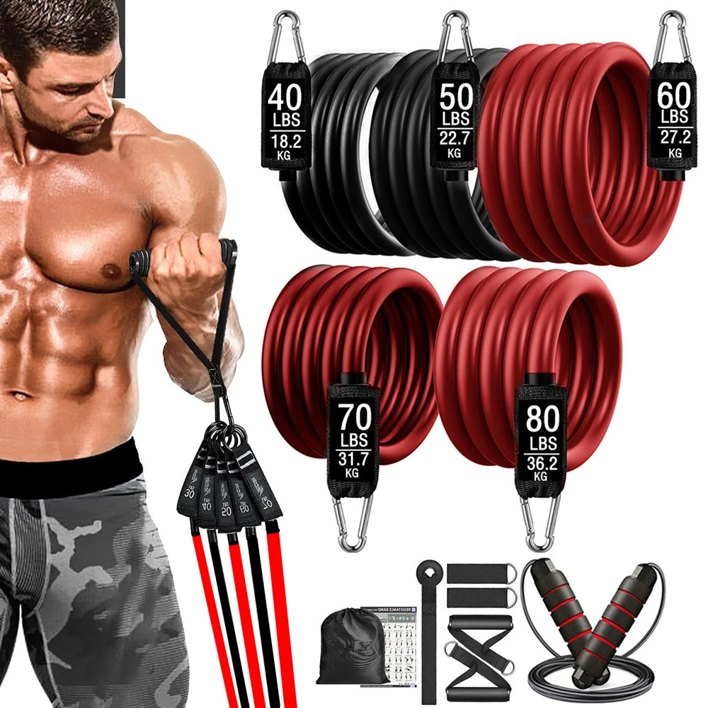 300 pound fitness resistance band set yoga boots exercise equipment home gym mens weight fitness 240930