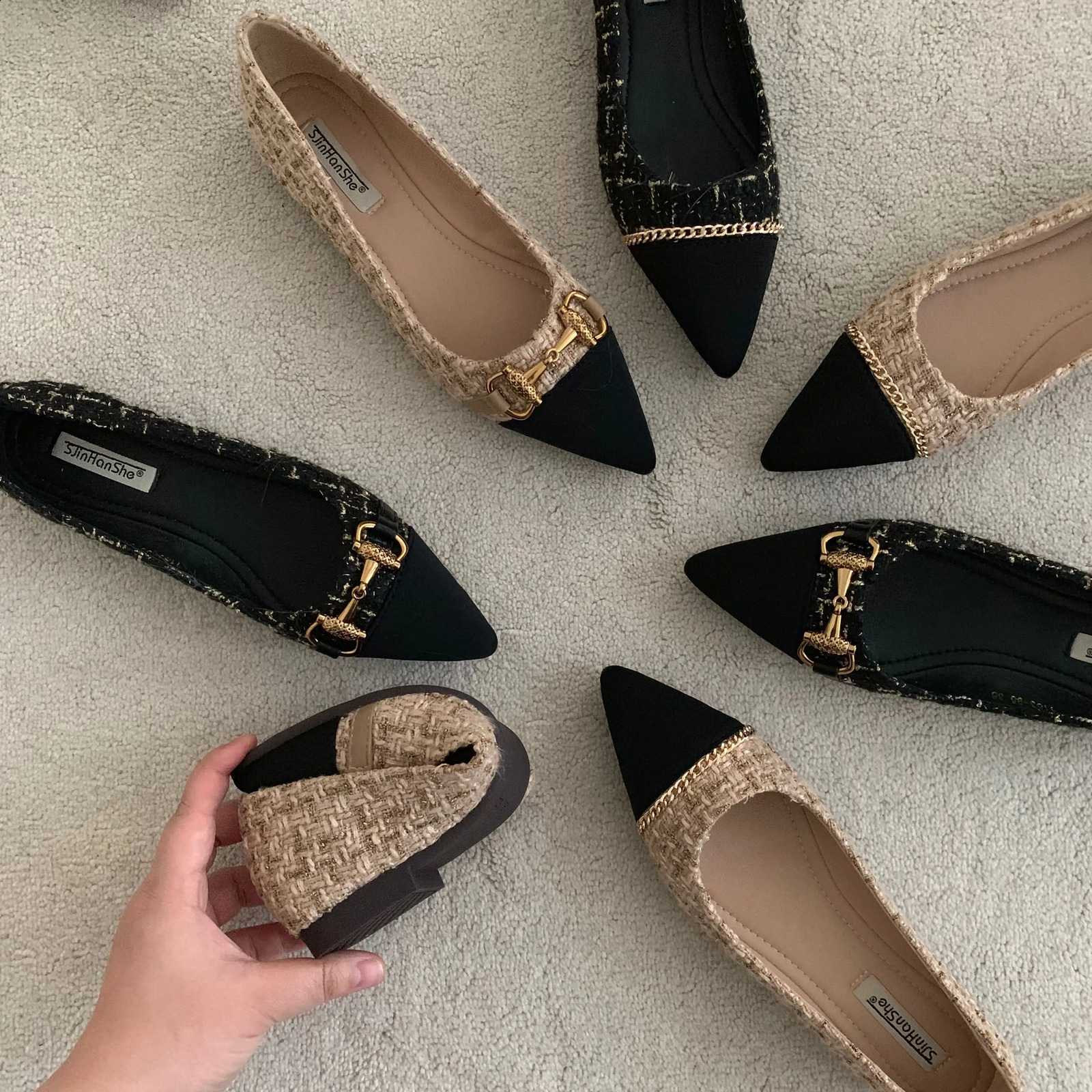 flat shoes single shoes light shoes womens soft soles comfortable ballet shoes large womens work shoes 240923