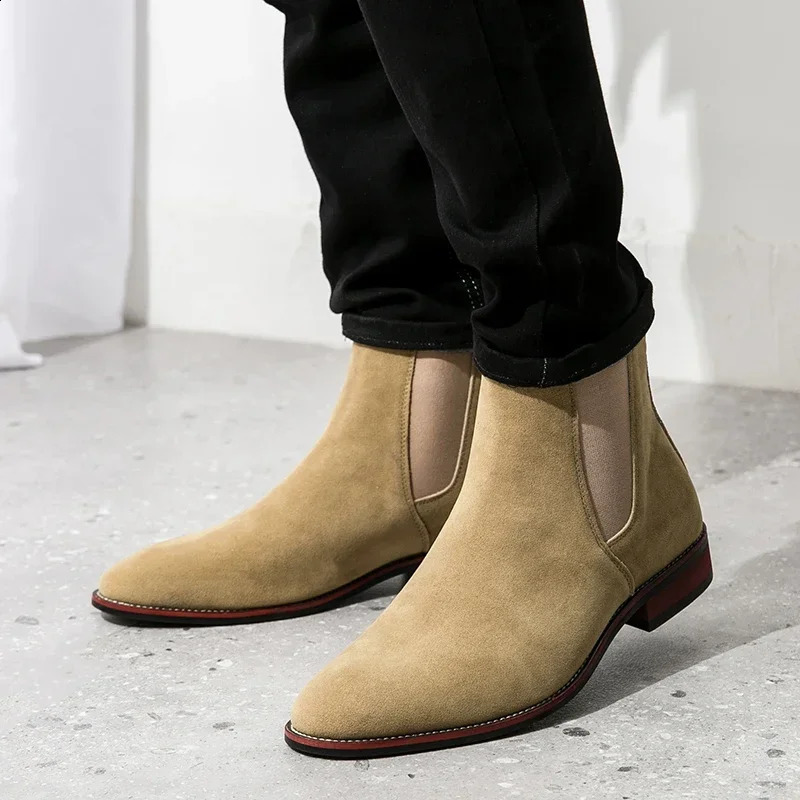 Winter mens ankle boots European American British style selling mens wedding corner shoes classic suede Chelsea boots 2024 ww 241008