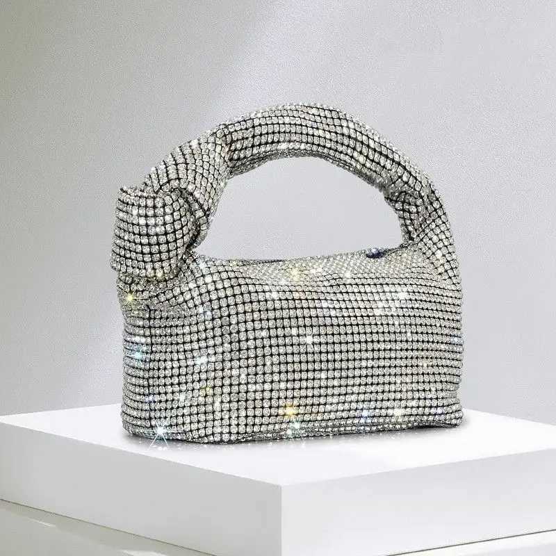 Handle Rhinestones Knot Evening Bags Silver Crystal Top Handle Bag for Women Purses and Handbags Designer Handbag Tote Z250618