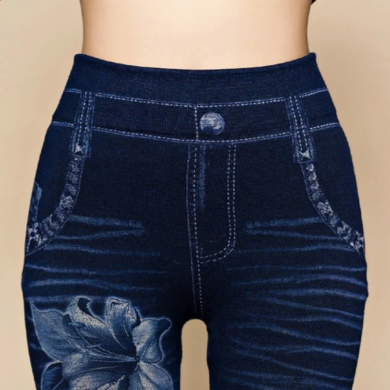 Sexy Women Jean Skinny Jeggings Pants high waist leggings female print anklelength Slim Legging Fitness Plus Size 240930 - view 7