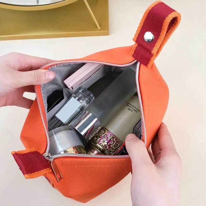 3 Cosmetic Bags INS Travel Wash Bag Large Capacity Canvas Portable Makeup Simple Women's Cosmetics Storage 4