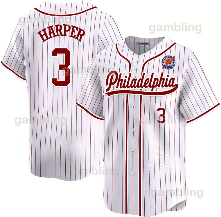 J.T. Realmuto Mens/Youth Baseball Stitched Jerseys Trea Turner Herper Kyle Schwarber J.T. Realmuto Alec Bohm Nick Castellanos Aaron Nola Designer Jers