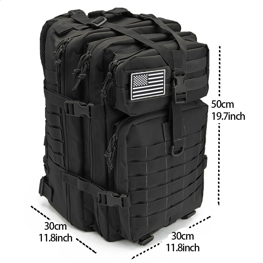 QT QY 30/50L tactical backpack mens travel bag survival outdoor 3P attack bag EDC Molle bag hiking hunting bag 241008