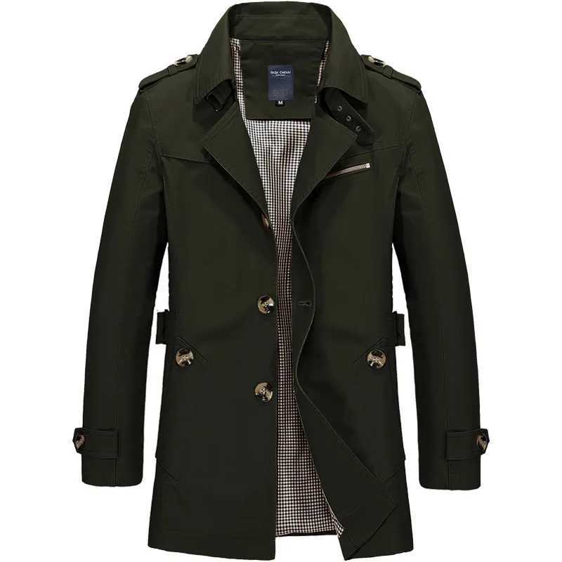 Men's Trench Coat Casual mens work jacket pure cotton trench coat spring/summer mens new jacket Z241004