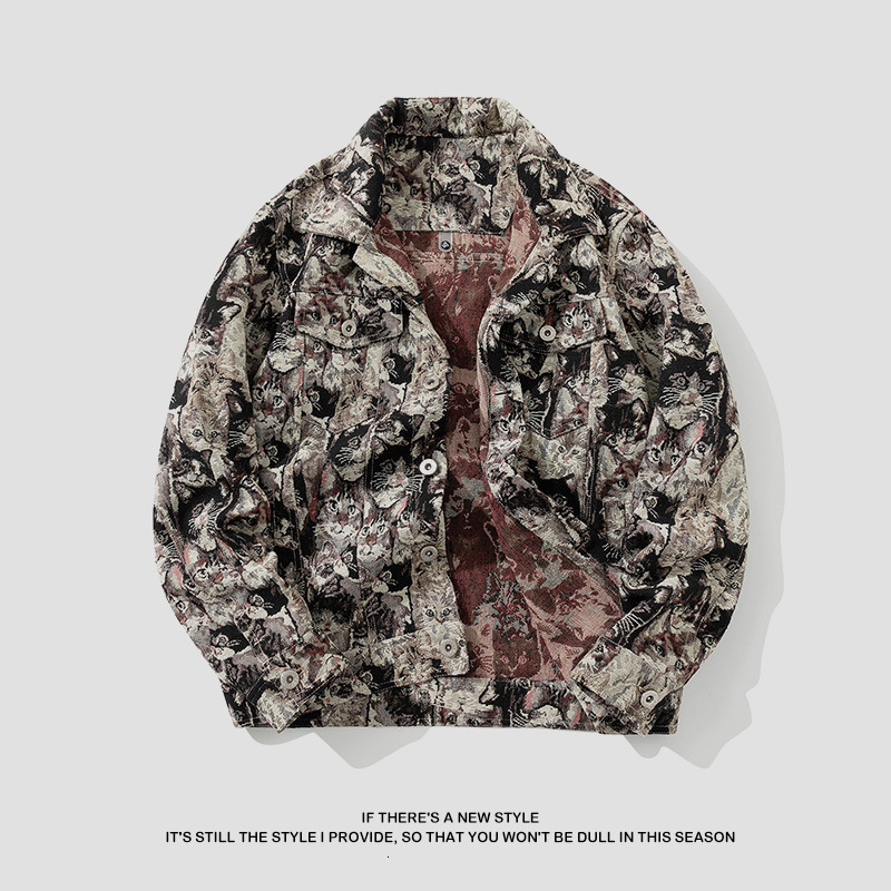 Men's Long Sleeve Floral Jacquard Colorful Going Out Casual Dress Shirt, Spring Autumn, Boyfriend Gift